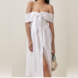 NWT Reformation White Linen Dress - Never Worn